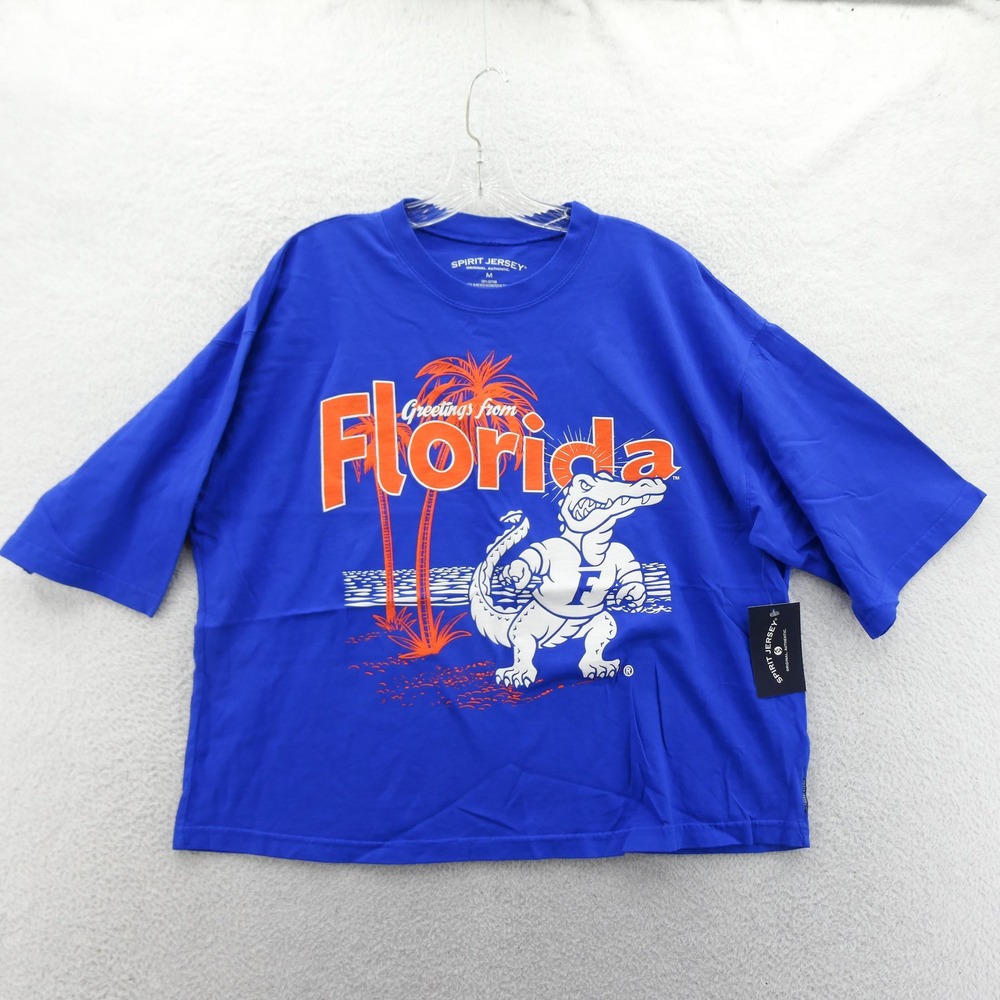 Spirit Jersey T-Shirt Womens Medium Florida Gators Blue Greetings From Florida